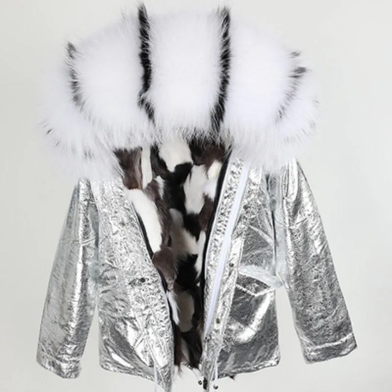 Women's Winter Hooded Thick Short Parka With Fox Fur