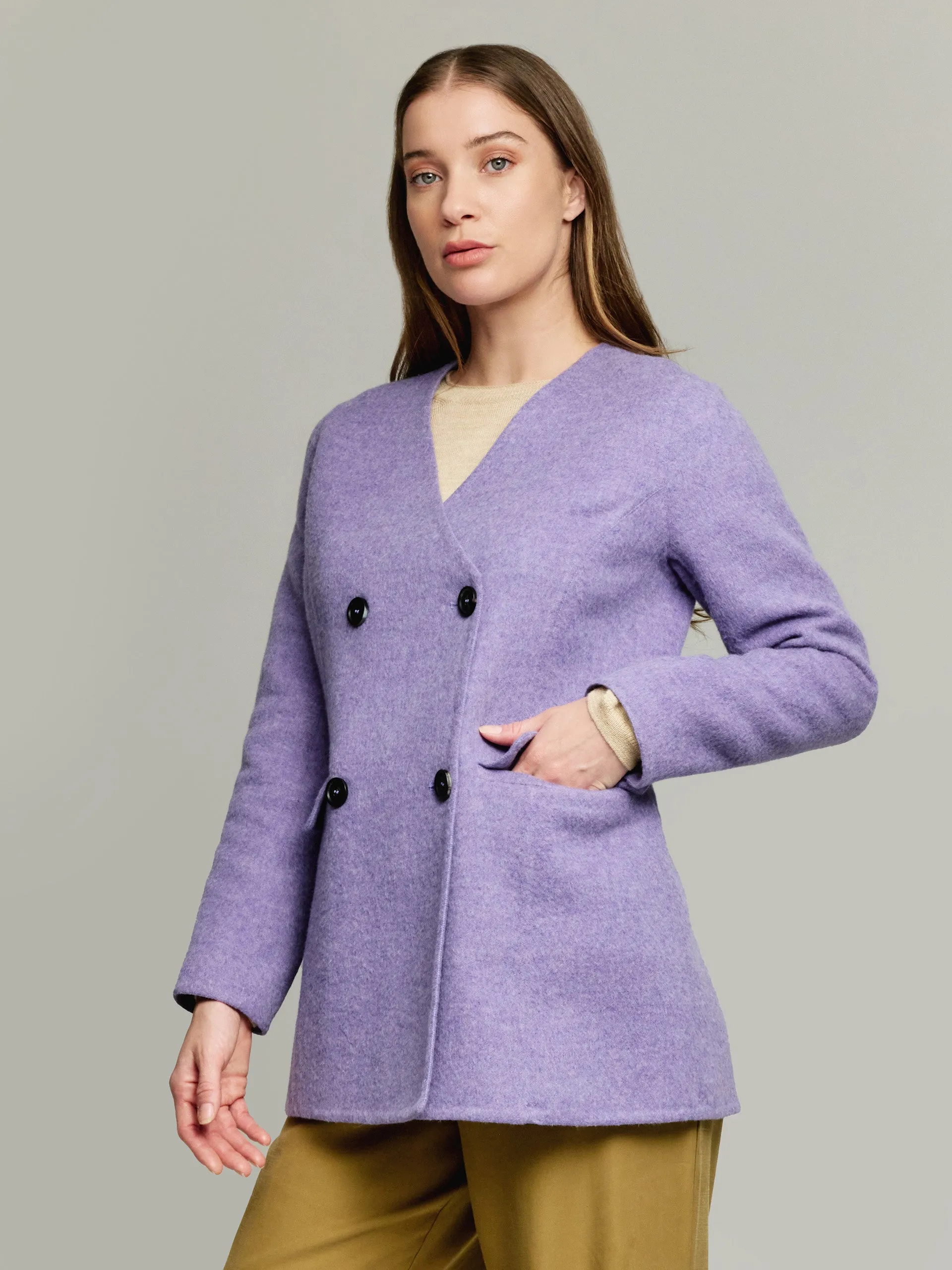 Yvette Coat Wool & Baby Alpaca Color Purple