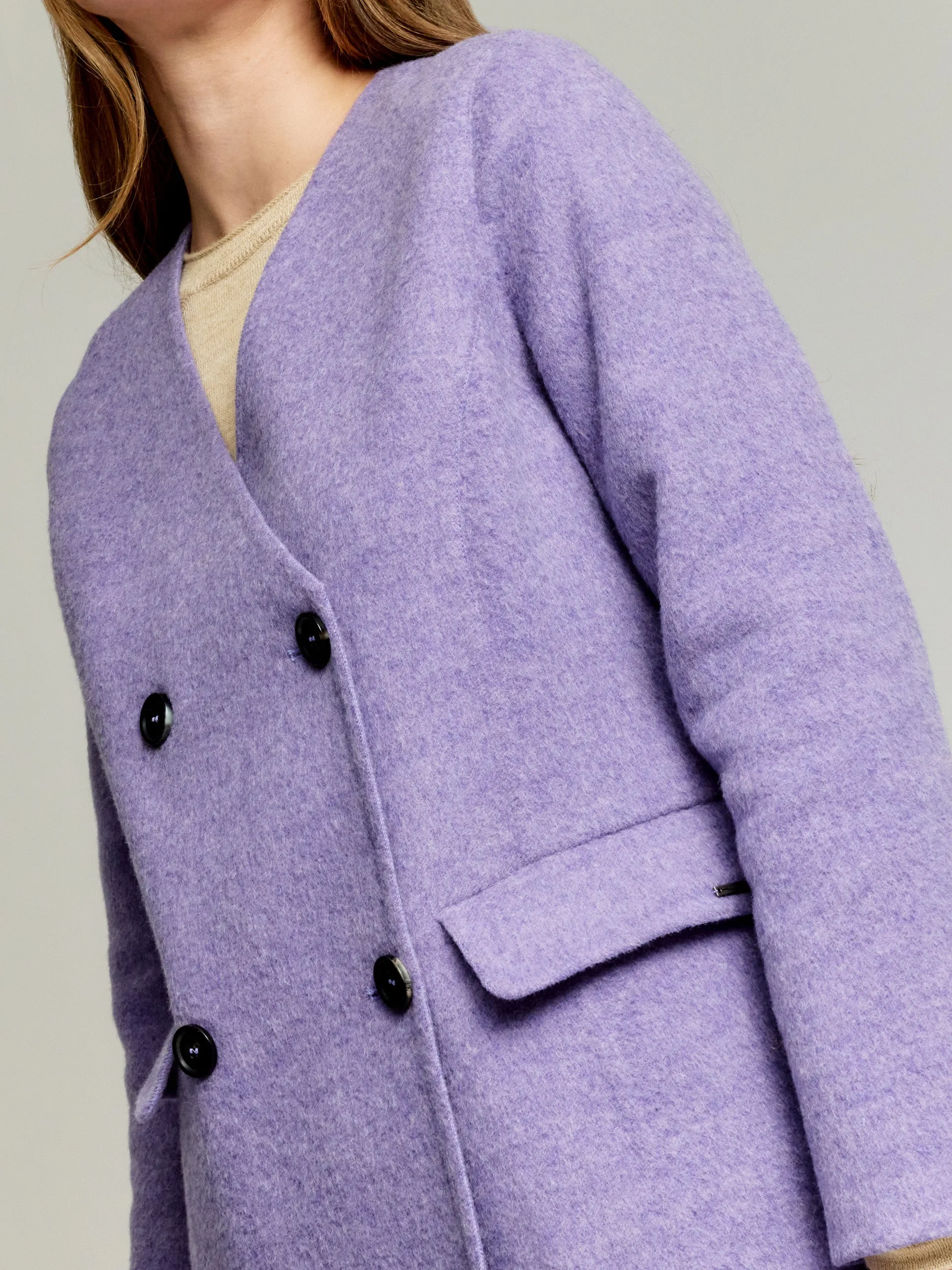 Yvette Coat Wool & Baby Alpaca Color Purple