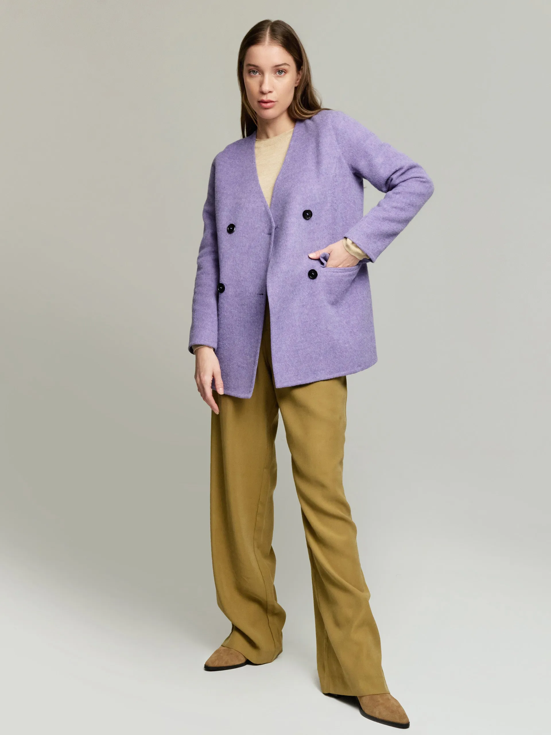 Yvette Coat Wool & Baby Alpaca Color Purple